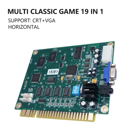 19‑in‑1 Multi Classic Arcade Game Board