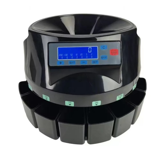 LCD Display Steel Coin Sorter and Counter with Wrapper