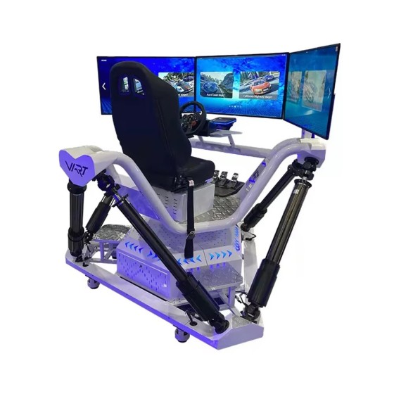 9D Outdoor Racing Game Arcade Machine Three Screens with 6DOF Dynamic Platform Car Simulator 3