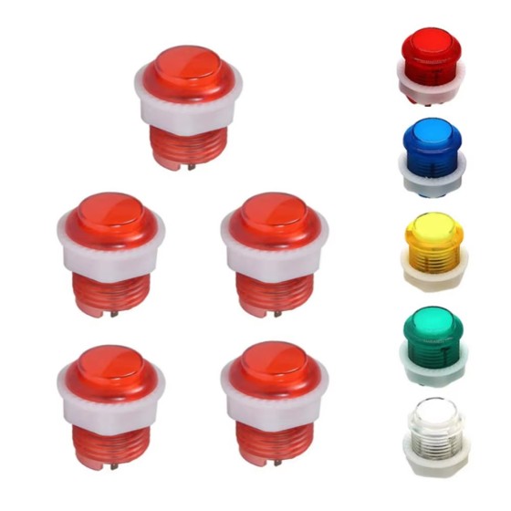 28mm/24mm 12V/5V LED Illuminated Clear Stainless Steel Micro Push Button