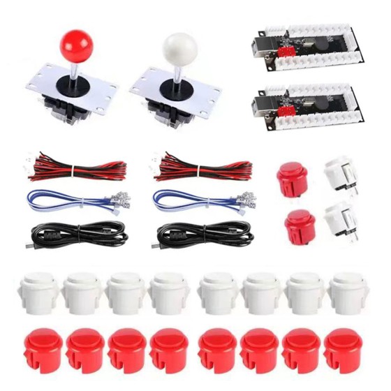 Console Buttons 4/8way Joystick Zero Delay USB Encoder Board Rechargeable Customizable DIY