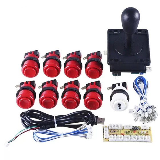 ONE Player Stainless Steel English Customizable Arcade Joystick DIY Kit