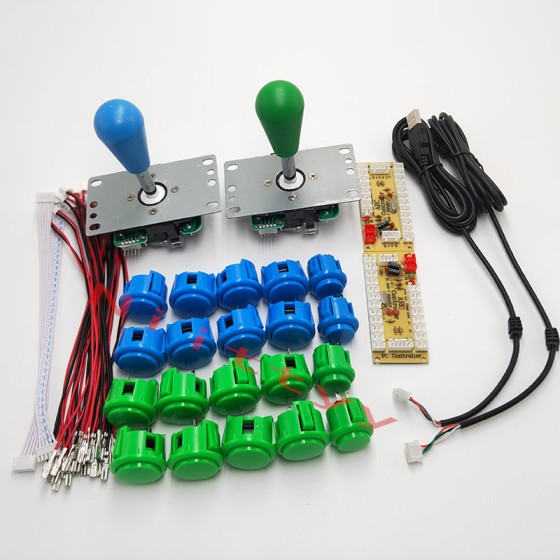 2 Player Japan Sanwa 8way 5pin Joystick Push Button Arcade zero Delay Diy Kit