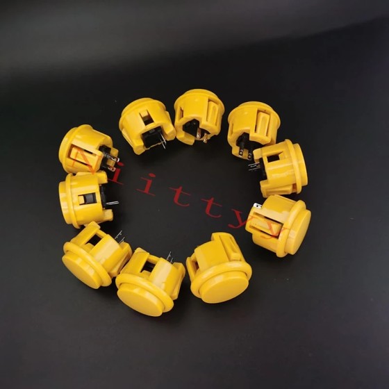 DIY Arcade Kit Sanwa Hitachi Controller Stainless Steel Micro Switch 24-30mm Plastic Push Button